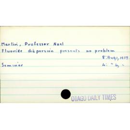 Martin, Professor Noel