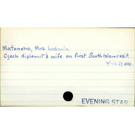 Matonoha, Mrs Ludmila.