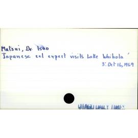 Matsui, Dr. Isao