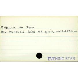Matteucci, Mrs. Juan