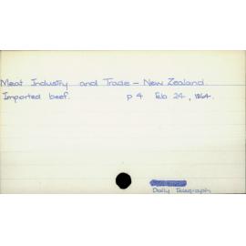 Meat Industry and Trade - New Zealand