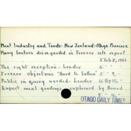 Meat Industry and Trade - New Zealand - Otago Province