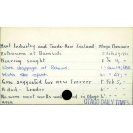 Meat industry and trade - New Zealand - Otago Province
