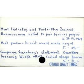 Meat Industry and Trade - New Zealand