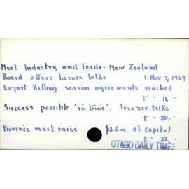 Meat Industry and Trade - New Zealand