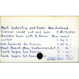 Meat Industry and Trade - New Zealand