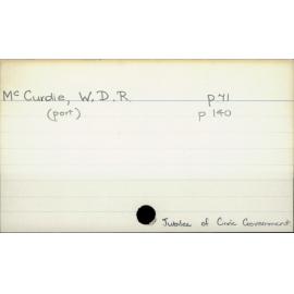 McCurdie, W. D. R.