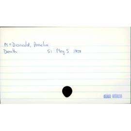 McDonald, Amelia
