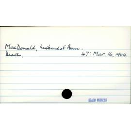 MacDonald, - (husband of Ann) 