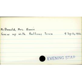 McDonald, Mrs. Annie