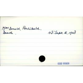 MacDonald, Archibald