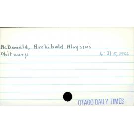 McDonald, Archibald Aloysius
