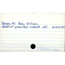 Breen, Percy William