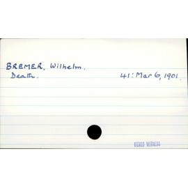 BREMER, Wilhelm 