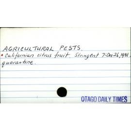 Agricultural Pests.