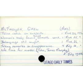 McFADYEN,  GAIL    (MRS)