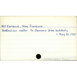 McFarland, Mrs Florence