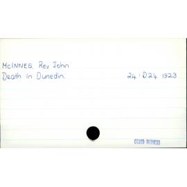 McINNES, Rev John