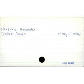 McKenzie, Alexander