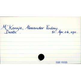 M'Kenzie, Alexander Finlay