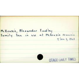 McKenzie, Alexander Findlay