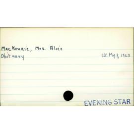 Mackenzie, Alice