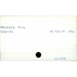 Mackenzie, Anne
