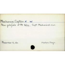 Mackenzie, Captain F.W.