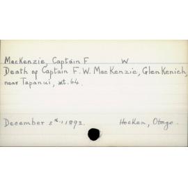 MacKenzie, Captain F.W.