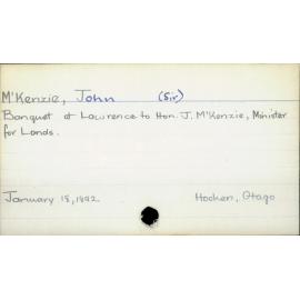 McKenzie, John (Sir)