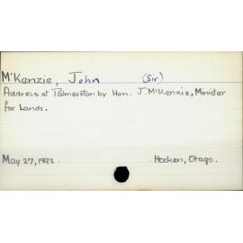 McKenzie, John (Sir)