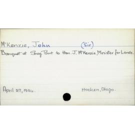 McKenzie, John (Sir)