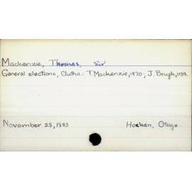 Mackenzie, Thomas Sir