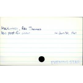 MacKintosh, Rev. Thomas