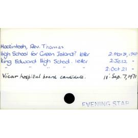 Mackintosh, Rev Thomas