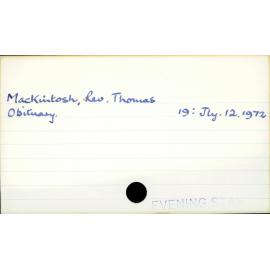 Mackintosh, Rev. Thomas