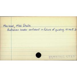 Macleod, Miss Sheila