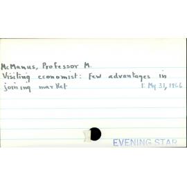 McManus, Professor M.