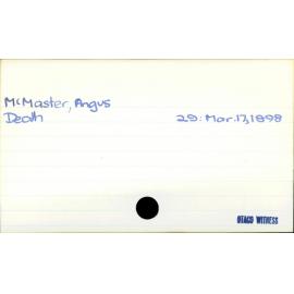 McMaster, Angus