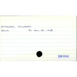 McMaster, Annabella