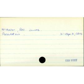 McMaster, Rev. James