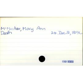 McMaster, Mary Ann