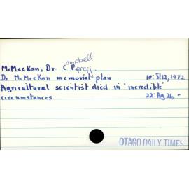 McMeekan, Dr Campbell Percy