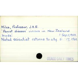 Miles, Professor, J.A.R.