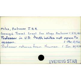 Miles, Professor J.A.R.