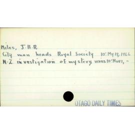Miles, J.A.R.