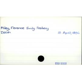 Miley, Florence Emily Fosbery