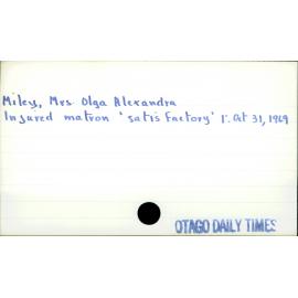 Miley, Mrs Olga Alexandra