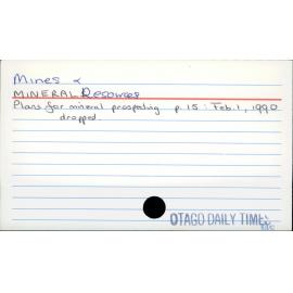 Mines & MINERAL Resources