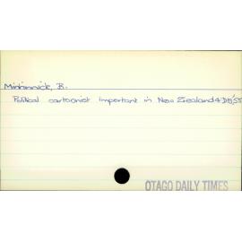 Minhinnick, B.